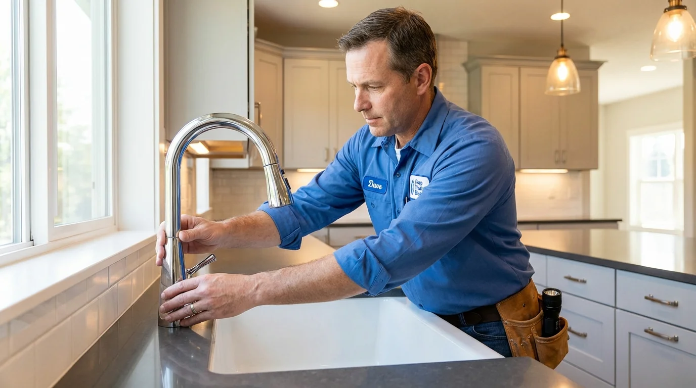 Kitchen faucet installation by Johns Plumbing LLC in Pepeekeo